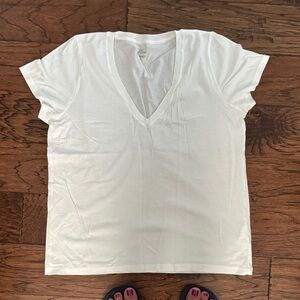 J. Crew Classic White V-Neck Tee